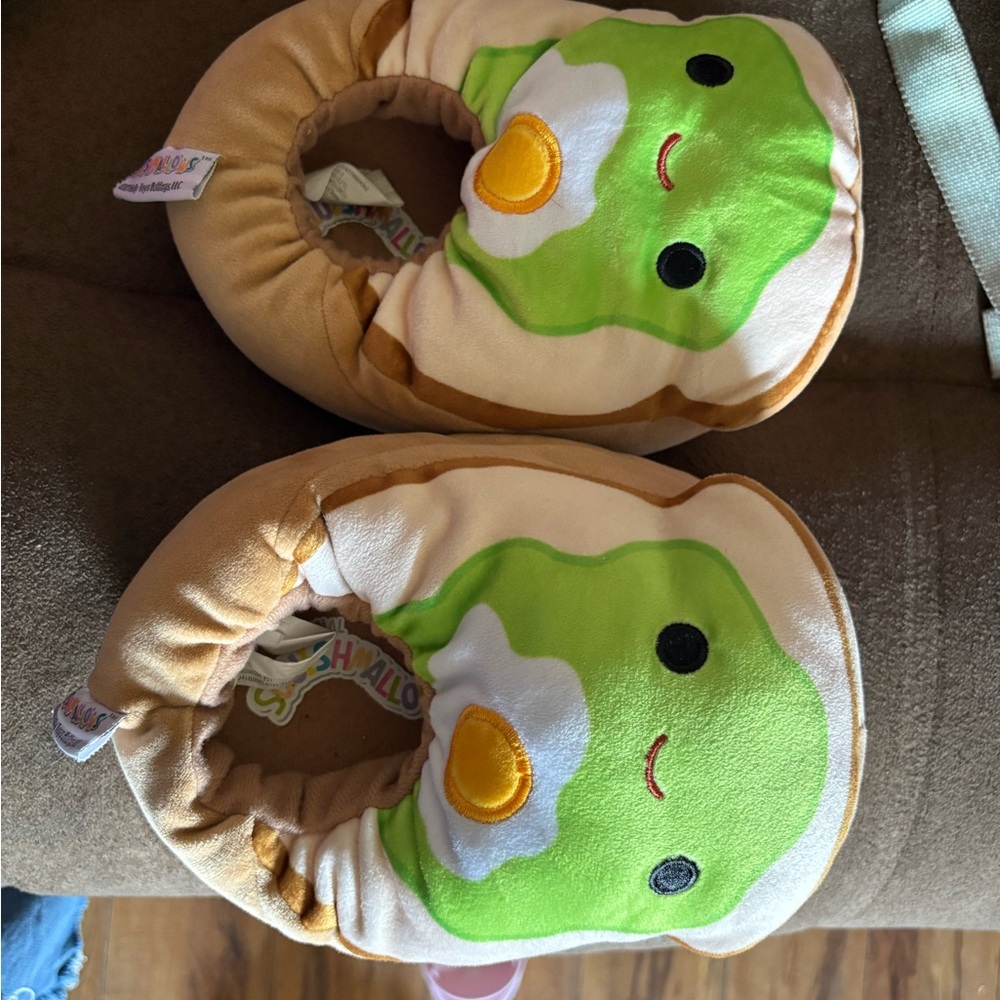 Squishmallows Green and Brown Kids Slippers